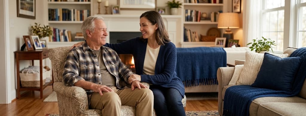 Retired energy worker at home